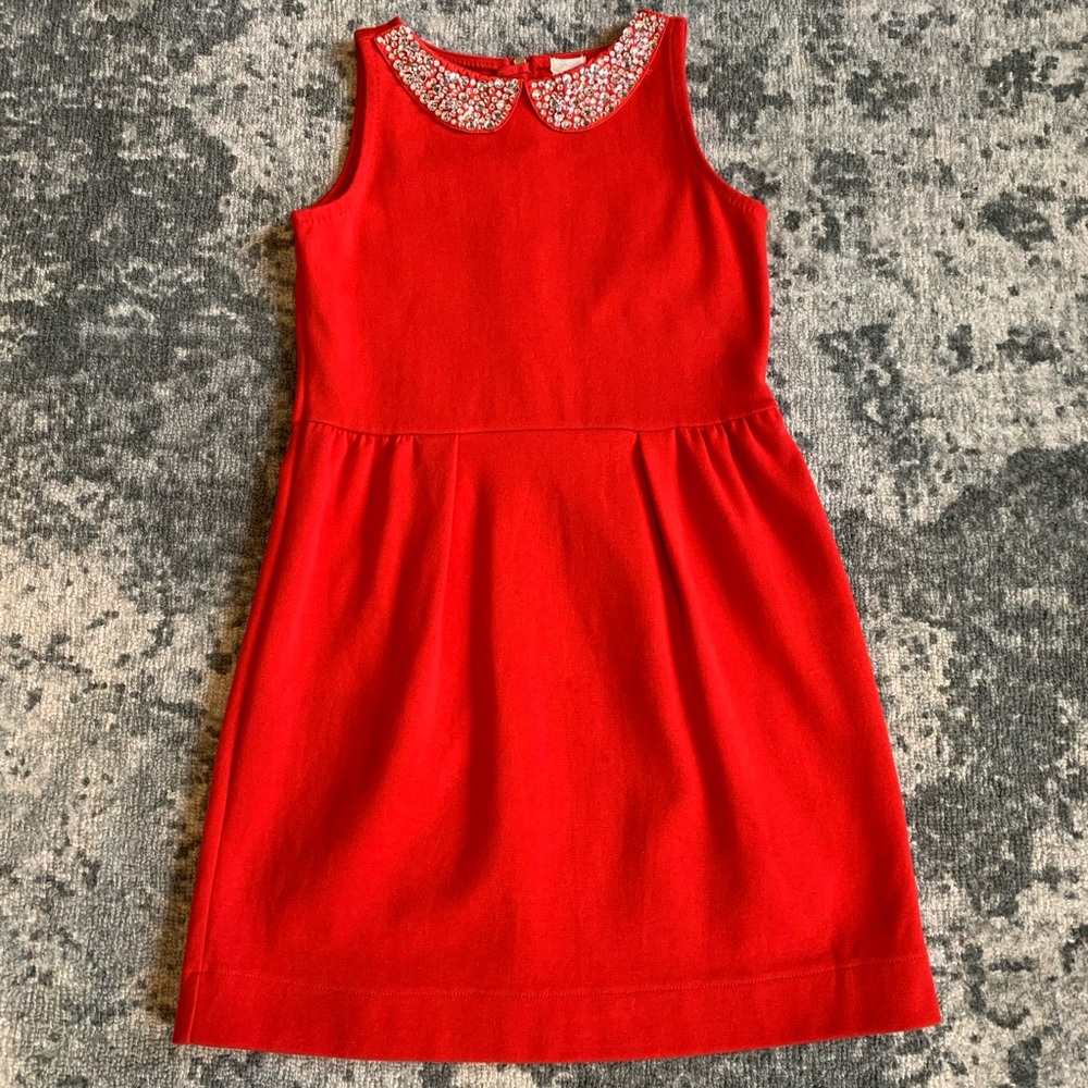 Jcrew Crewcuts Size 8 Red Holiday Dress